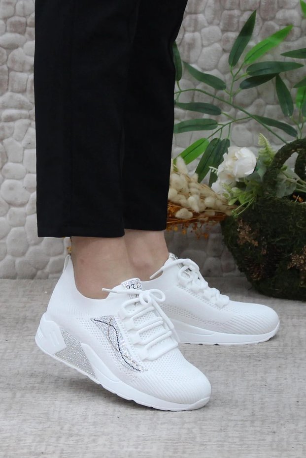Women's Sneaker Casual 24Y301 High Sole White Sports Shoes