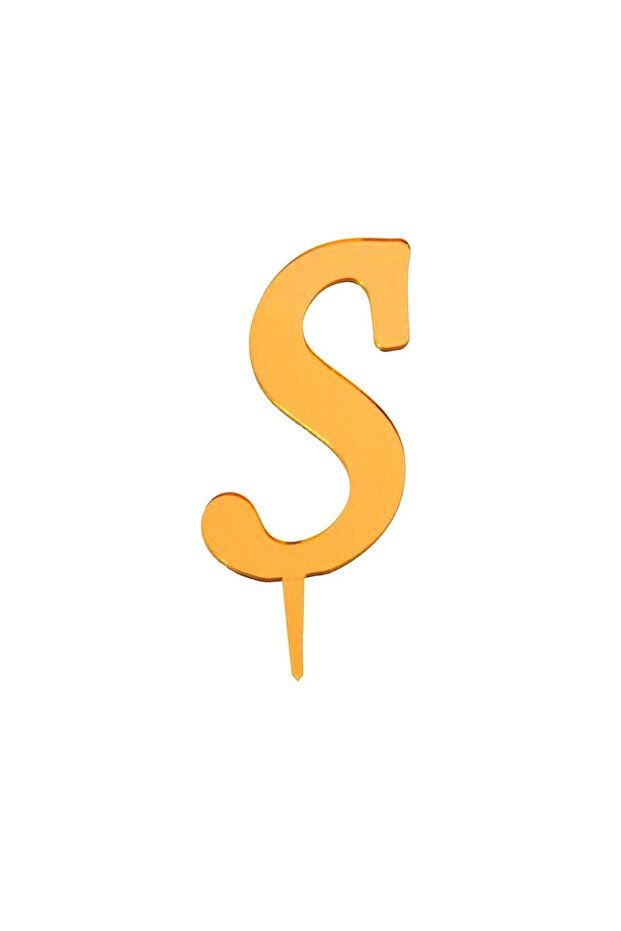 حرف S من زجاج شبكي ذهبي عاكس