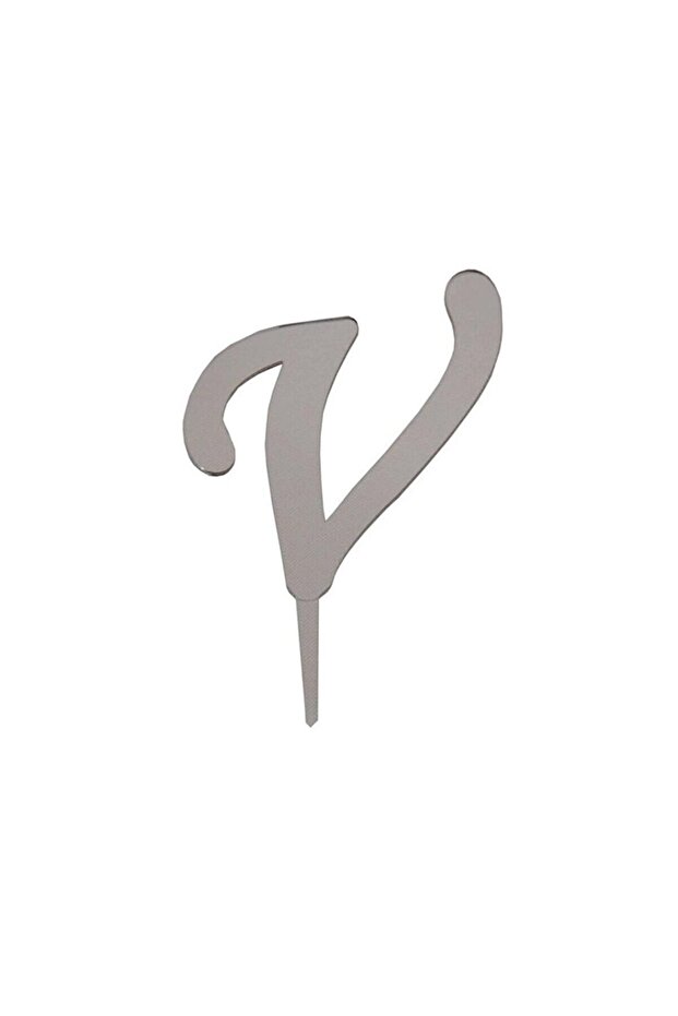 Mirrored Silver Plexiglass Letter V