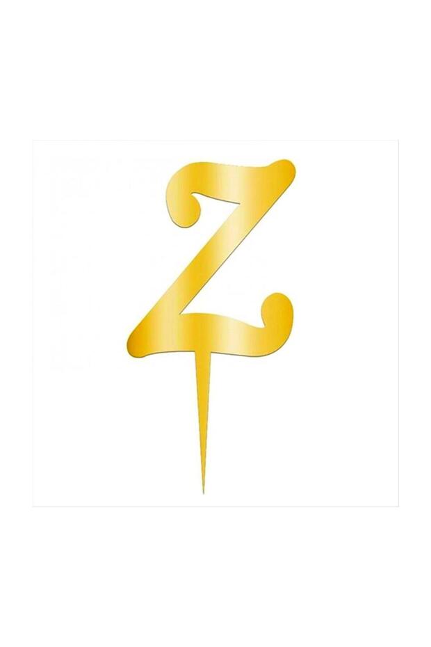 حرف Z من زجاج شبكي ذهبي عاكس