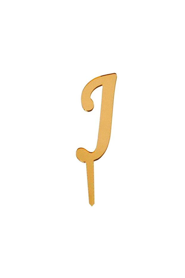 حرف J من زجاج شبكي ذهبي عاكس