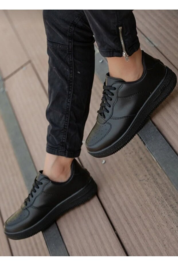 Air Siyah Bağcıklı Sneaker - 4