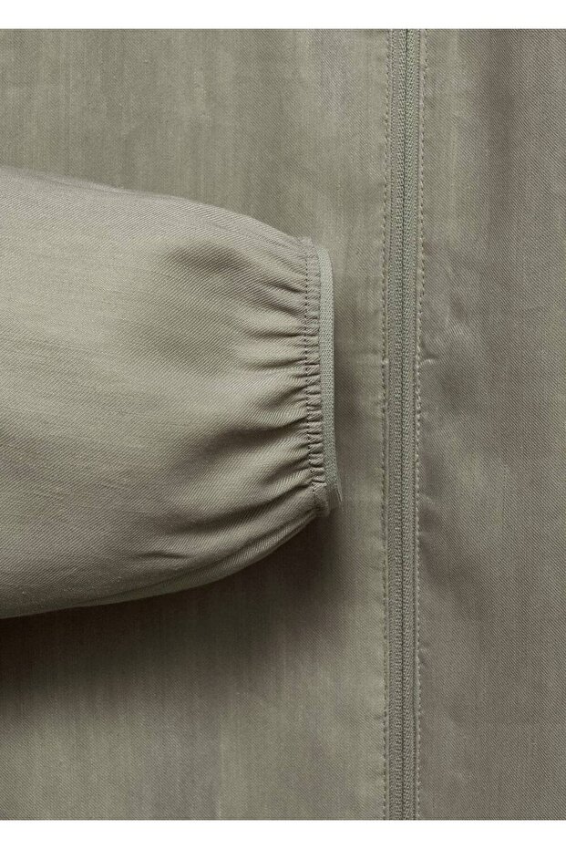 Fermuarlı keten ceket - 8