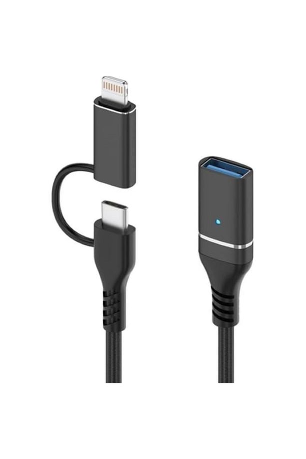 Lightning To 2 In 1 Otg Çevirici | Iphone Uyumlu Şarj Usb Adaptör - 4