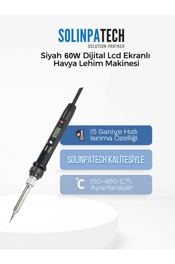 60w Digital Lcd Ekranlı Isı Ayarlı Kalem Havya Lehim Makinesi - 1