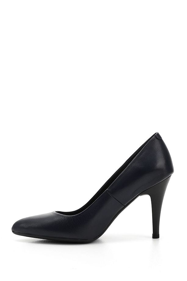 Kadın Lacivert Antik Sivri Burun Ince Topuklu Hakiki Deri Stiletto - 5