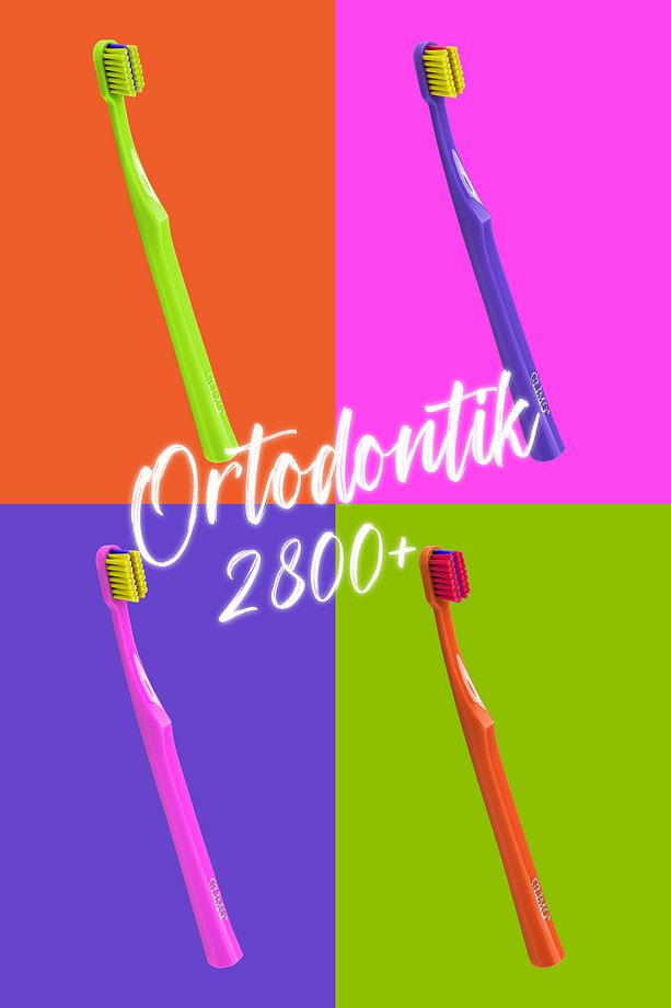 Ortodontik Diş Fırçası 2800 | Fda Onaylı,bpa Içermez,diş Teli Temizliği | 0,15 Mm Fırça Kılı, Pembe - 8