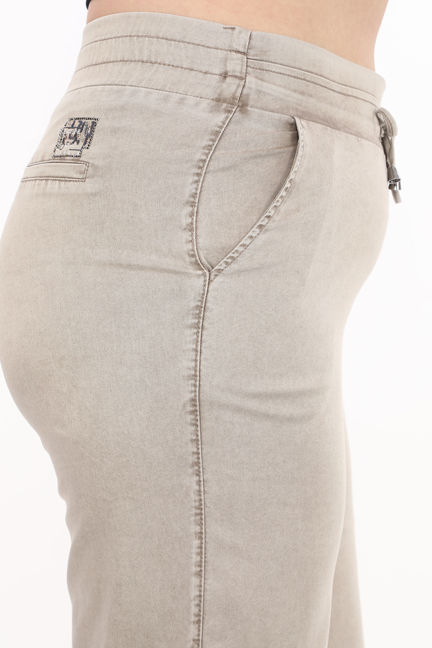 Kadın Taşlı Bol Paça Pantolon - 3