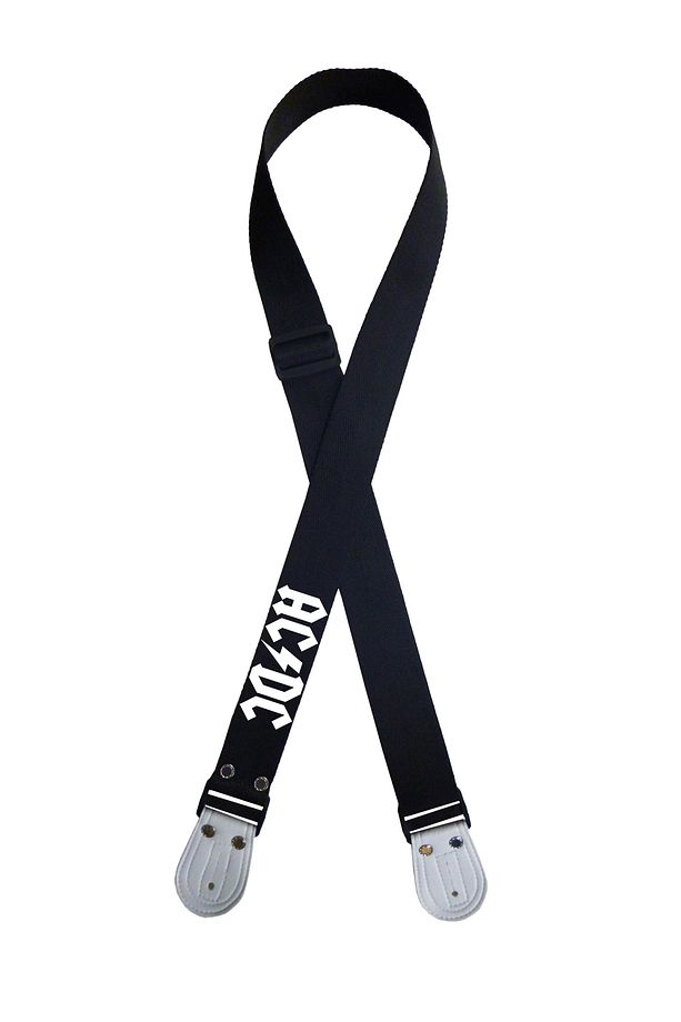 Gitar Askısı Siyah Renk Acdc Baskılı (KAYIŞ) Tüm Gitarlara Uyumlu - 1