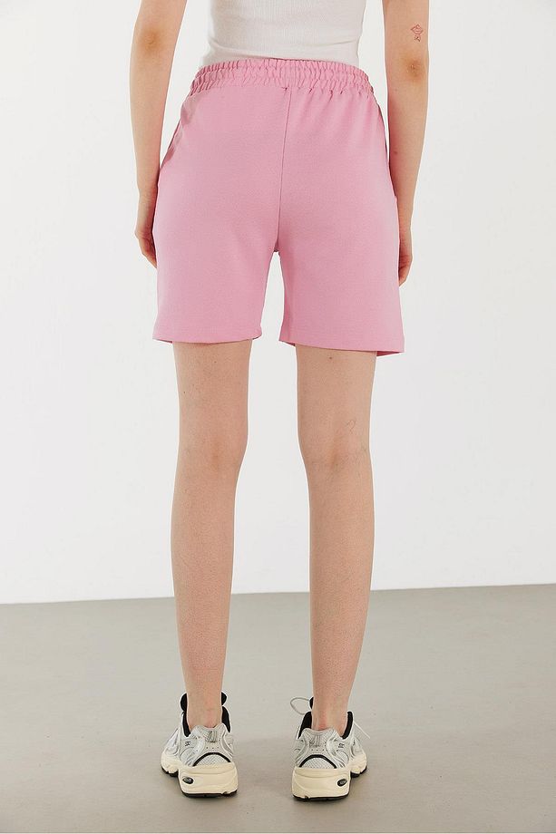 23363 Ön Çımalı Cepli Şort Pembe - 6