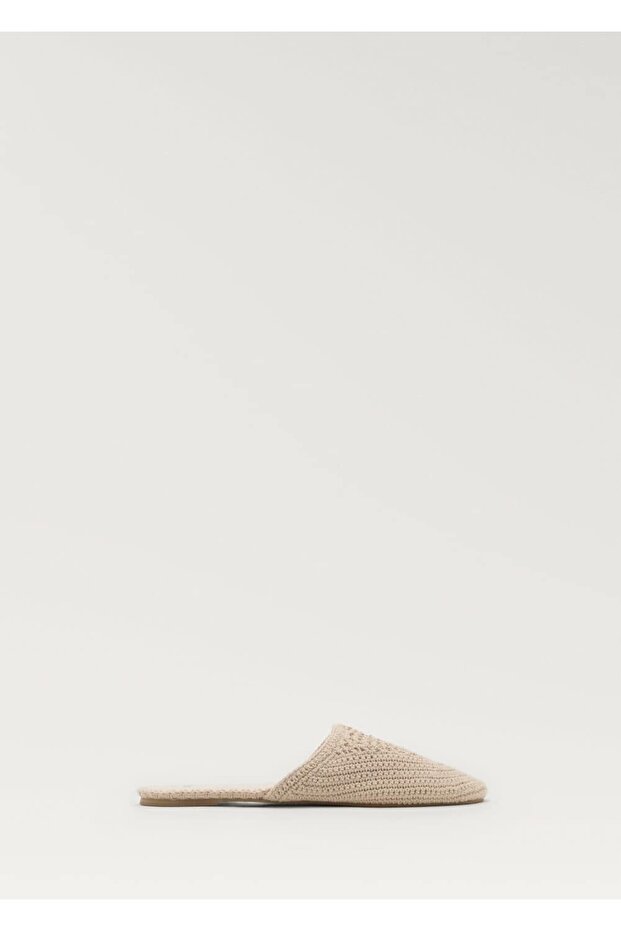 Knitted Patterned Cotton Slippers - 1