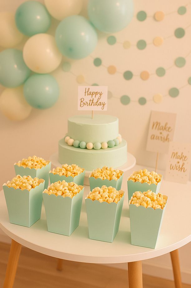 Mint Yeşili Popcorn Mısır Kutusu | 8’li Parti Kutusu Seti - 2