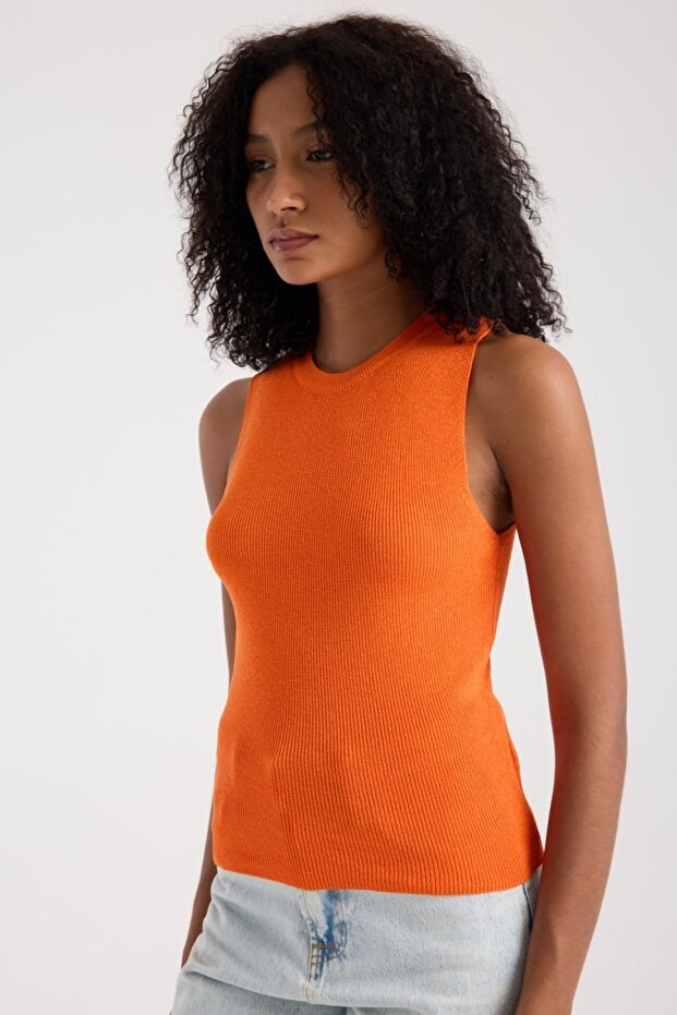 Basic Kolsuz Crop Kadın Triko - 3