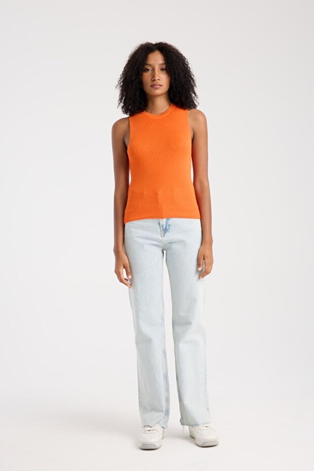 Basic Kolsuz Crop Kadın Triko - 5