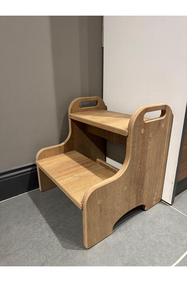 Mdf Basamak Tabure Çocuk Banyo Wc Lavabo Merdiven Yükseltici - 3