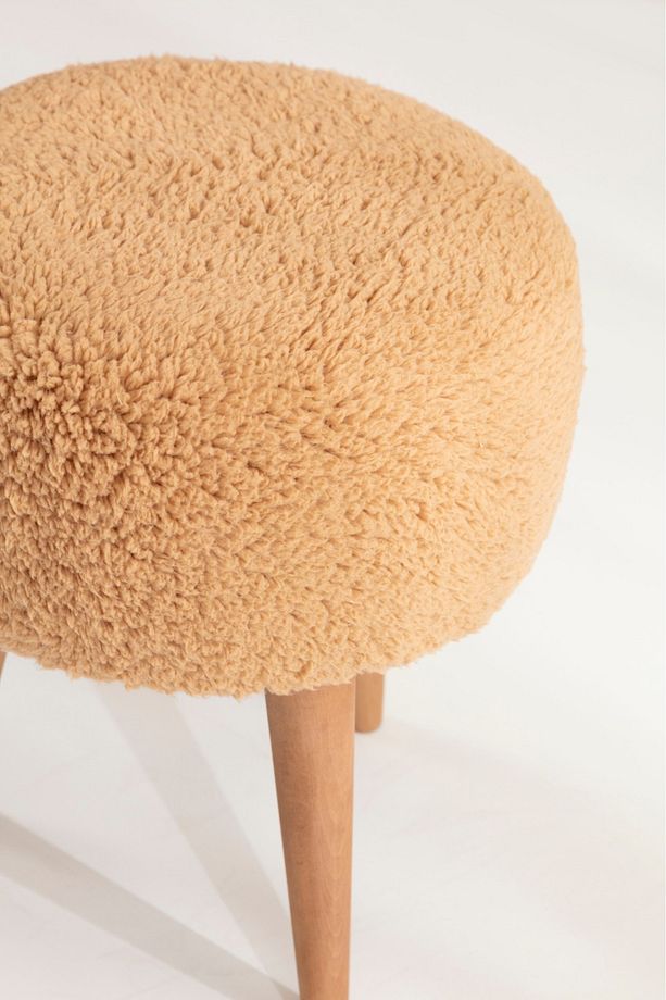Peluş Puf Ahşap Ayak-camel - 3