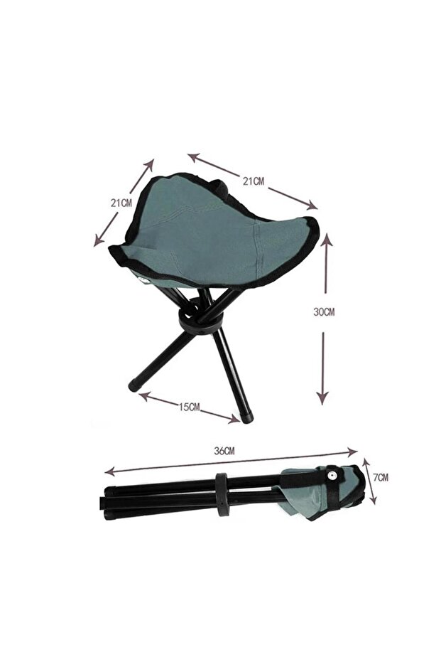 Üçgen Kamp Taburesi - Siyah TB100 - 3