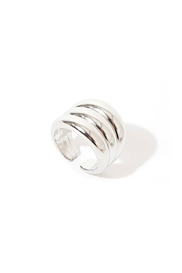 Three Row Convex Ring - Silver - 1
