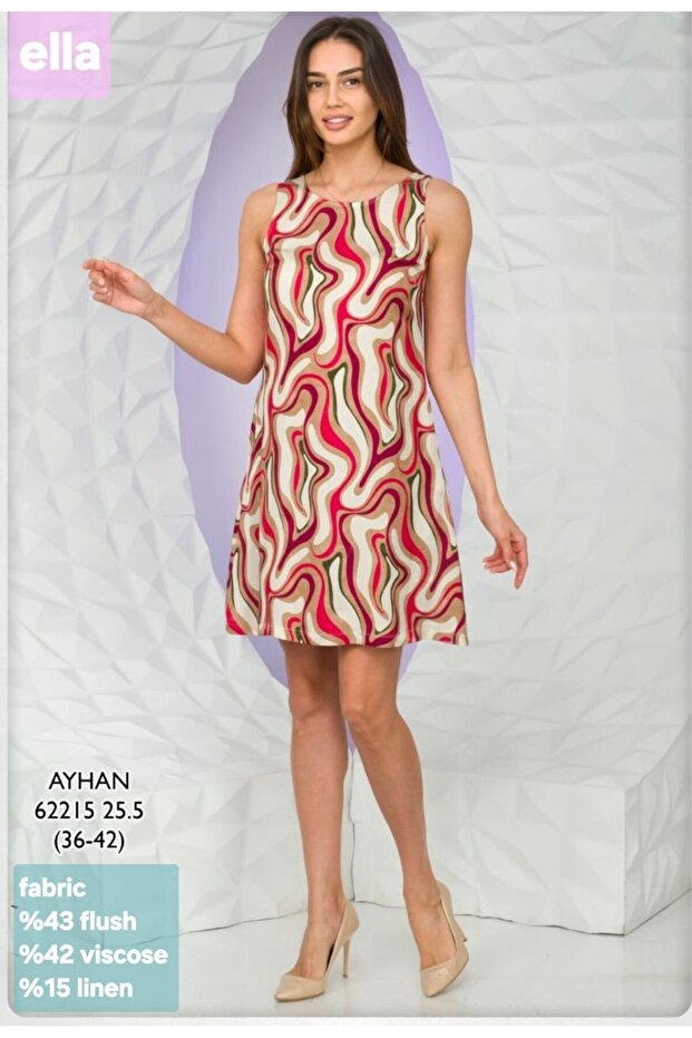 Desenli Nini Boy Elbise - 1