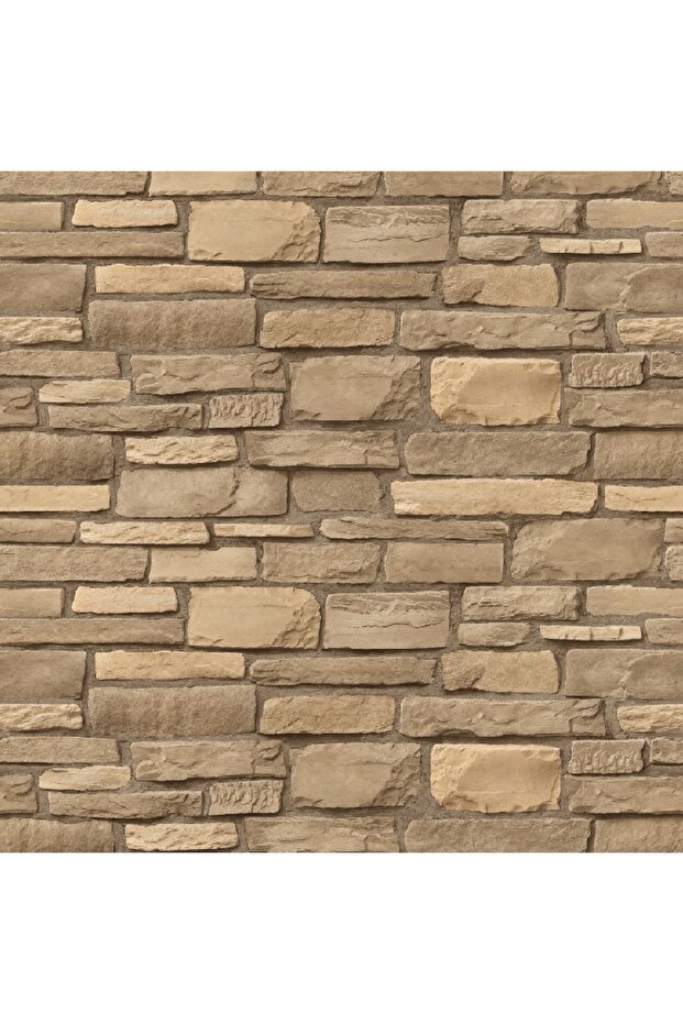 Thin rectangular stone wall sticker cream, 220 x 135 cm - 1