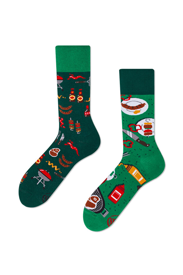Left and Right Grill Patterned Socks - 2