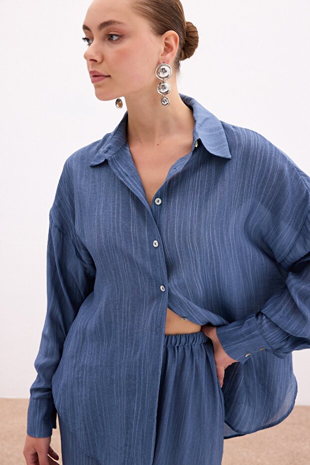 Salaş Gömlek - İndigo - 4