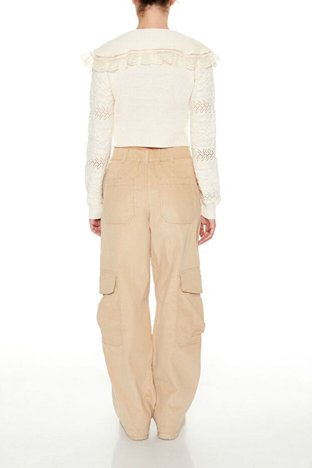 Kadife Straight Kargo Pantolon - 1