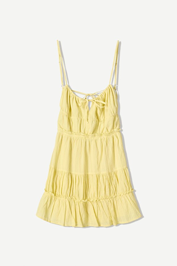 Volanlı mini elbise - 2