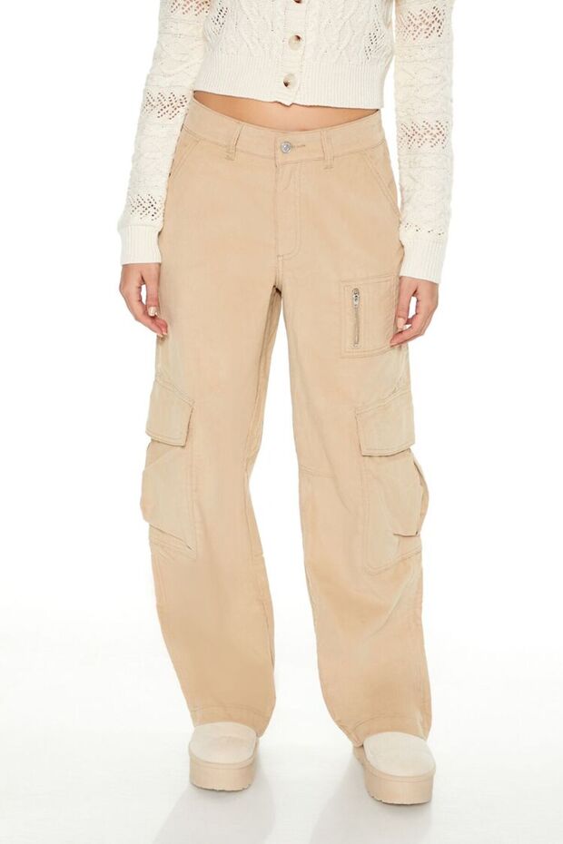 Kadife Straight Kargo Pantolon - 4