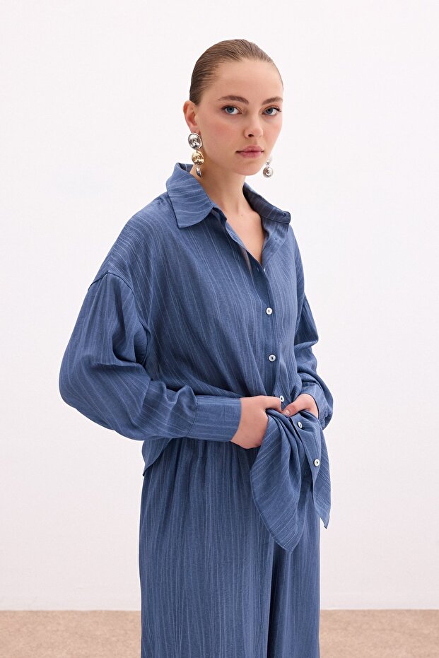 Salaş Gömlek - İndigo - 5