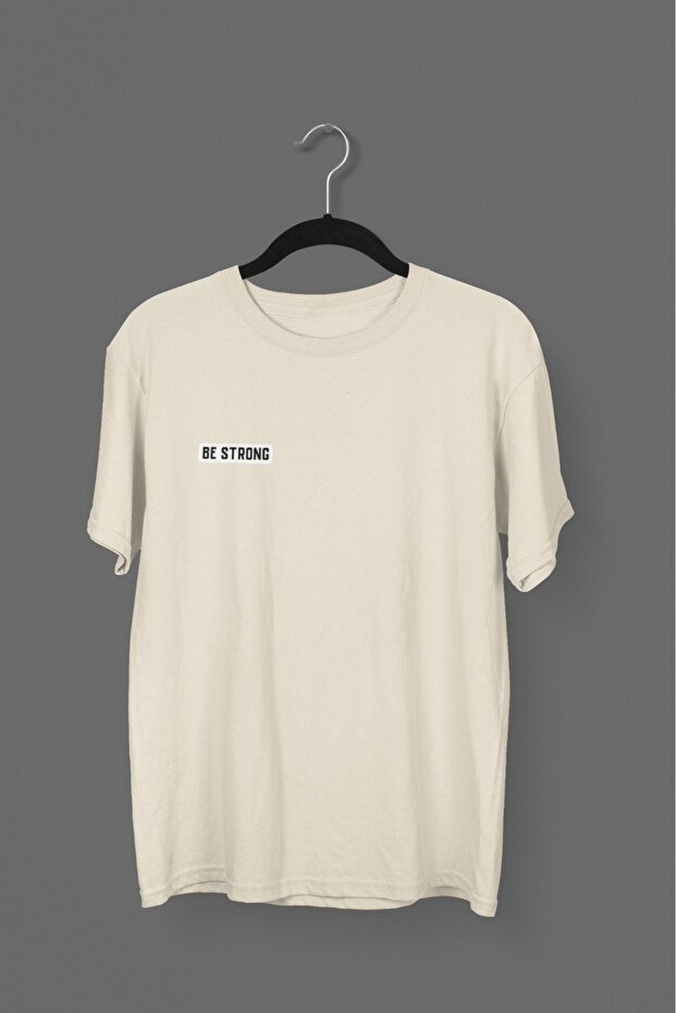 Men/Women -Be Strong- Transfer Printed Round Neck Short Sleeve T-Shirt