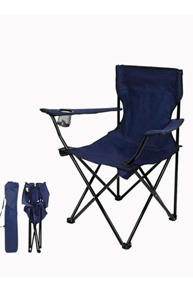 Portable Comfort Blue Folding Camping Chair for Relaxing Outdoors