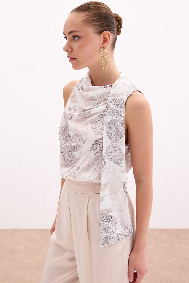 Bluză cu eșarfe - nurcă - 6