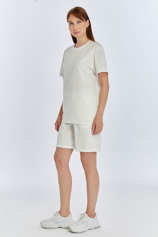 2'li Kadın Tişört - Şort Takım Regular Modal Karışımlı (Şort - T-Shirt) - 3