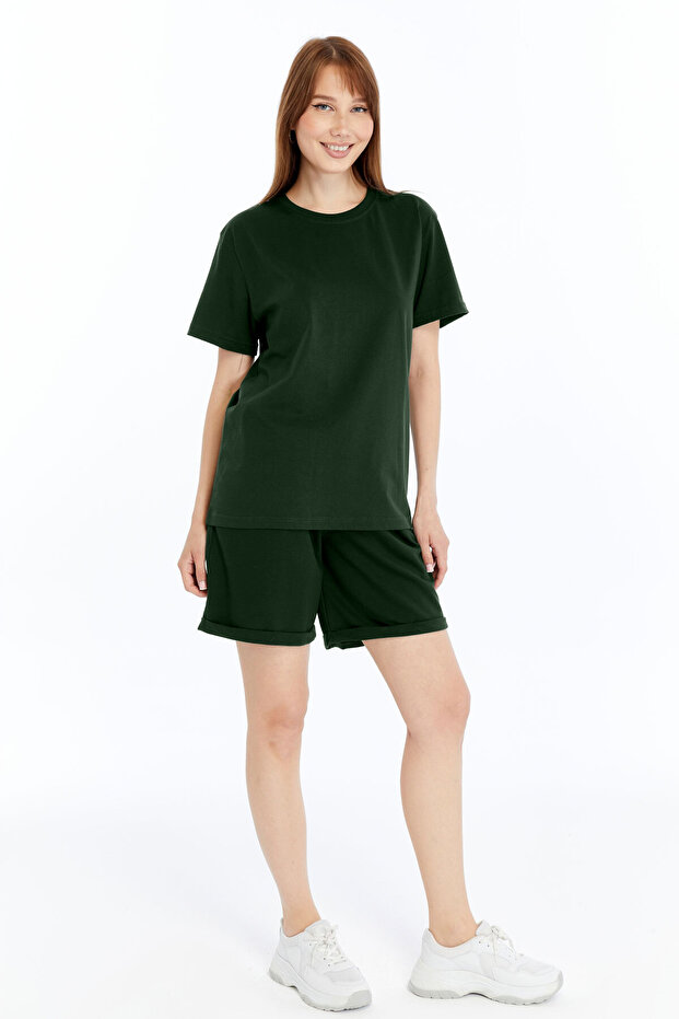 2'li Kadın Tişört - Şort Takım Regular Modal Karışımlı (Şort - T-Shirt) - 2
