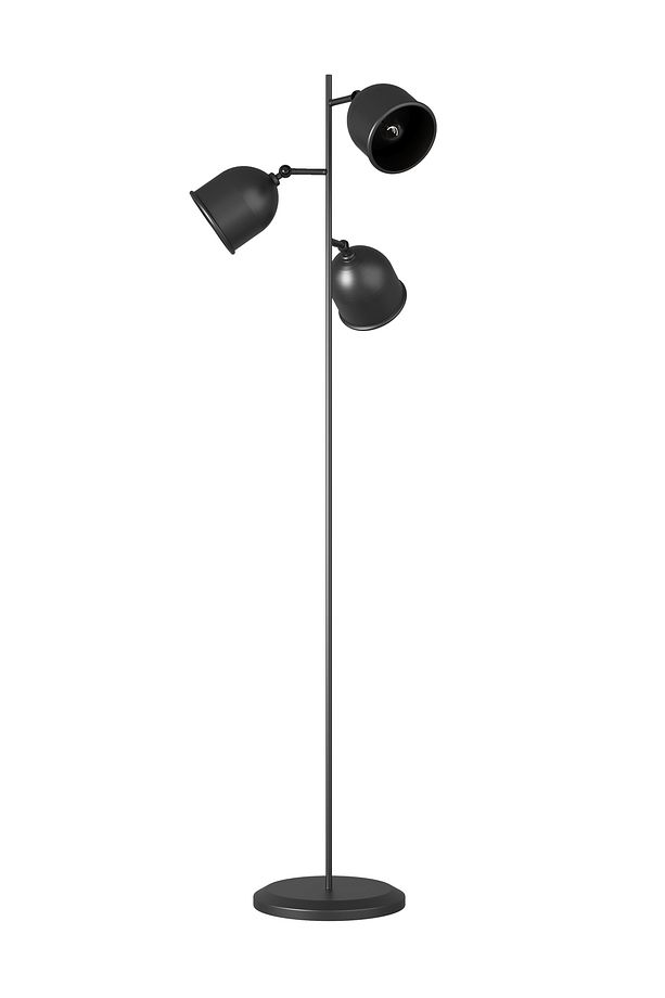 FlexArt Modern 3 Başlıklı Siyah Metal Lambader - 2