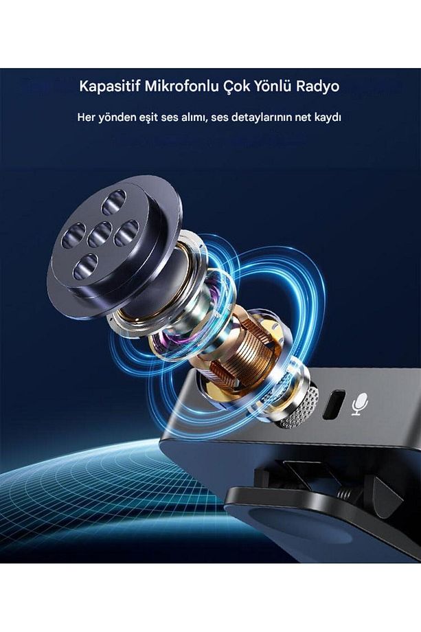 2li Kablosuz Yaka Mikrofonu Type-C iPhone Girişli Telefon Uyumlu Wireless Mikrofon Canlı Yayın F11-2 - 4