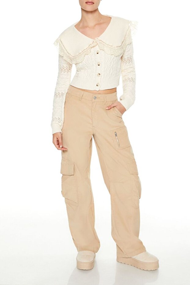 Kadife Straight Kargo Pantolon - 2