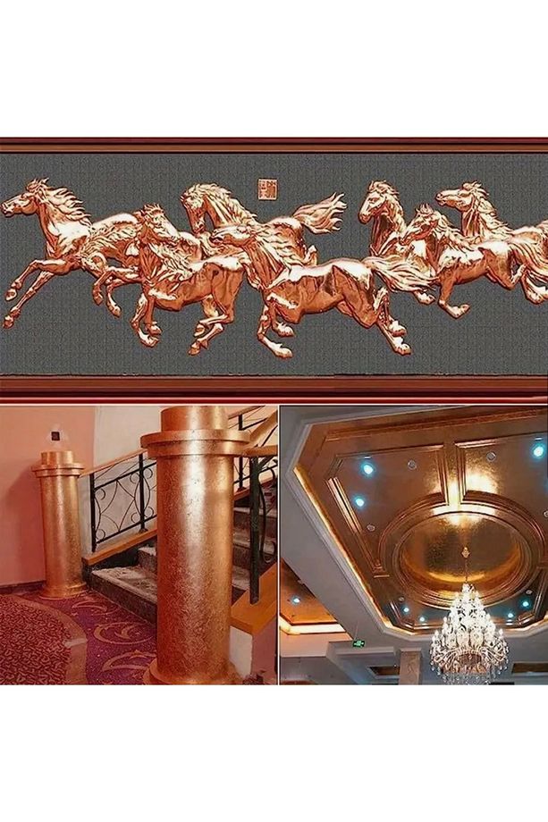 Bakır - Rose Gold Yaprak Varak (10 adet) Epoksi Reçine (8x8,5) - 2