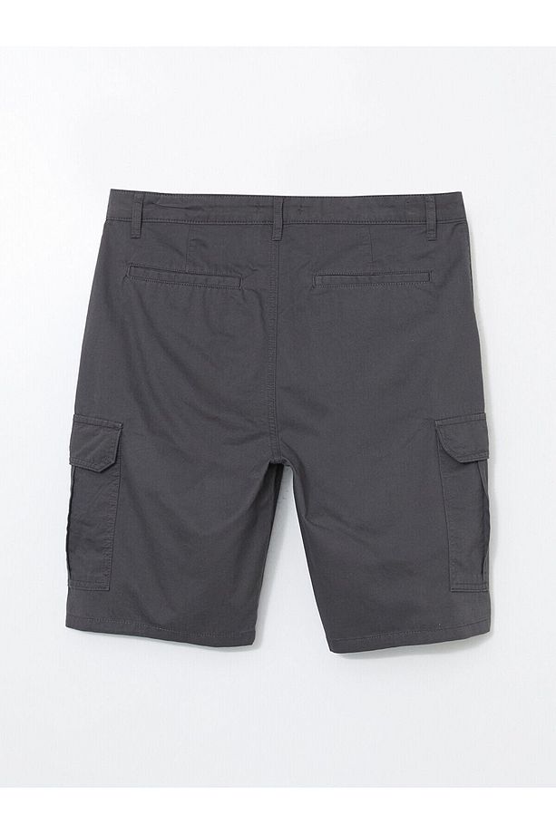 Standart Kalıp Gabardin Erkek Kargo Şort - 6