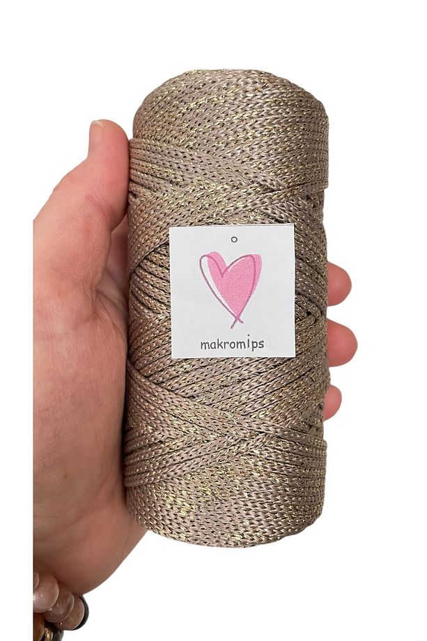 POLYESTER SİMLİ MAKROME İP 100 gr PARLAK PREMIUM 1. KALİTE SUPLA ÇANTA HOBİ EL ÖRGÜ İPİ İP - 1