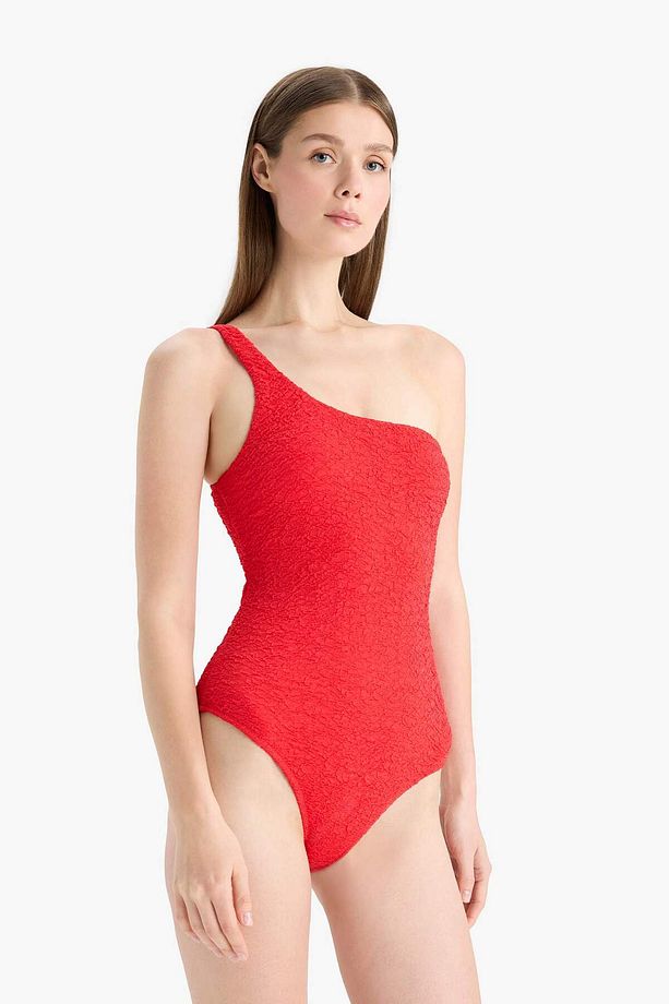 Regular Fit Gofre Dokulu Tek Omuz Mayo-Fall in Love E2575AX25SM - 3