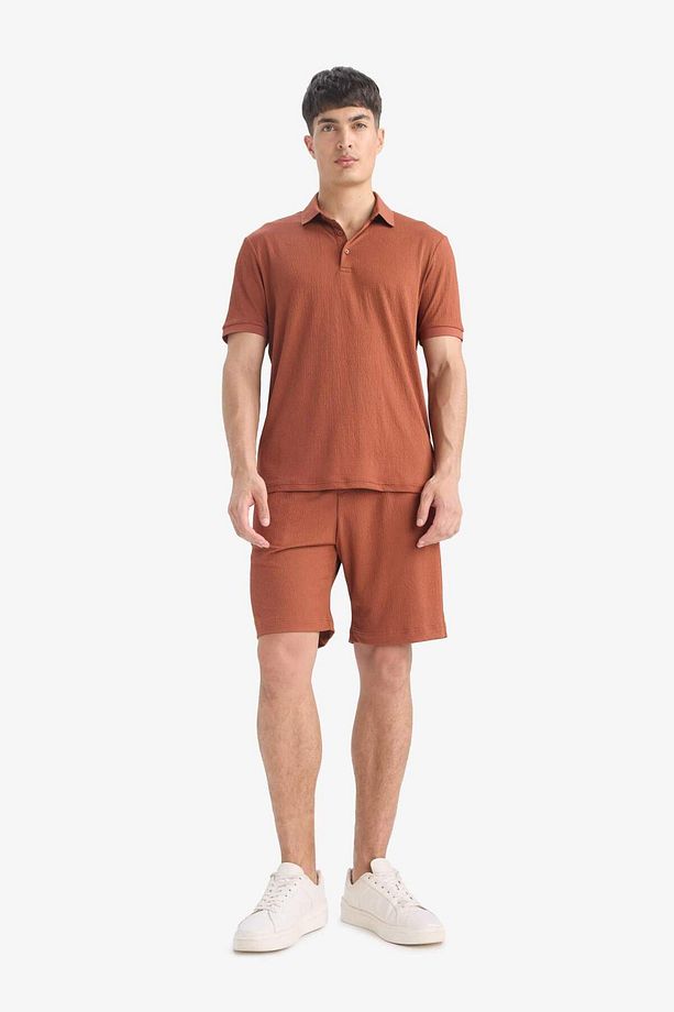 Regular Fit Her Yöne Esneyen Krinkıl Bermuda Şort E0980ax25sm - 4