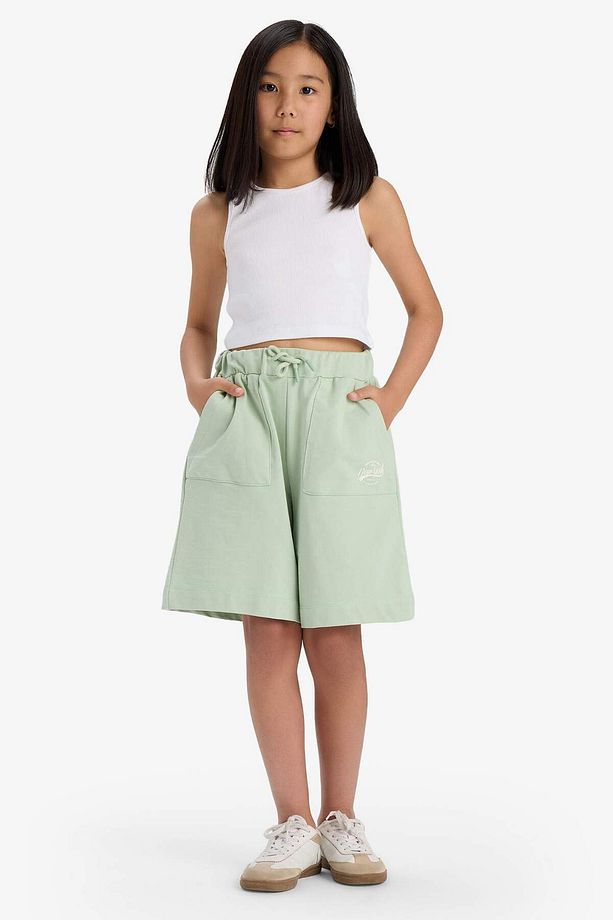Kız Çocuk Beli Lastikli Basic Düz Şort B0847A825HS - 3