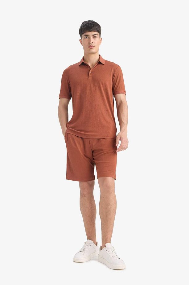 Regular Fit Her Yöne Esneyen Krinkıl Bermuda Şort E0980ax25sm - 6