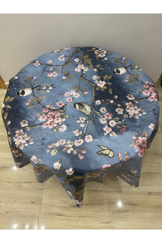 Astarlı muşamba masa örtüsü yuvarlak 140 cm çapında - 1
