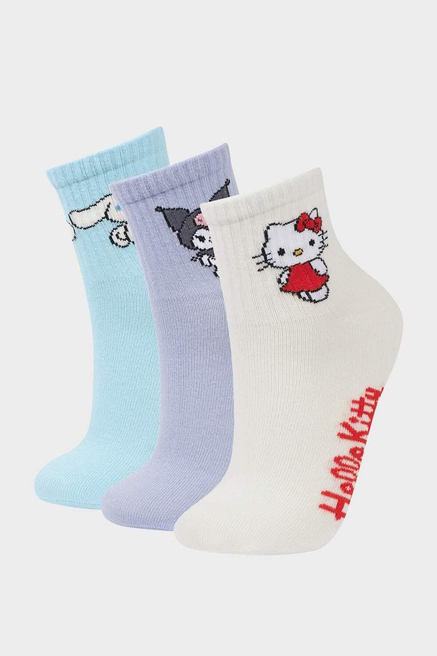 Kız Çocuk Hello Kitty 3'lü Pamuklu Uzun Çorap F6702a8ns - 1