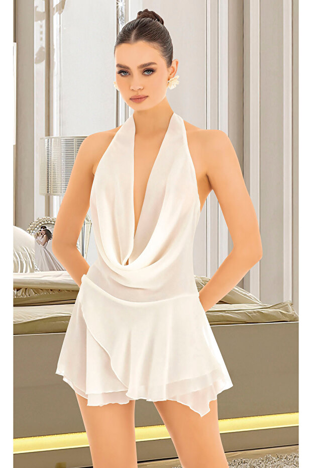 Backless White Mini Dress