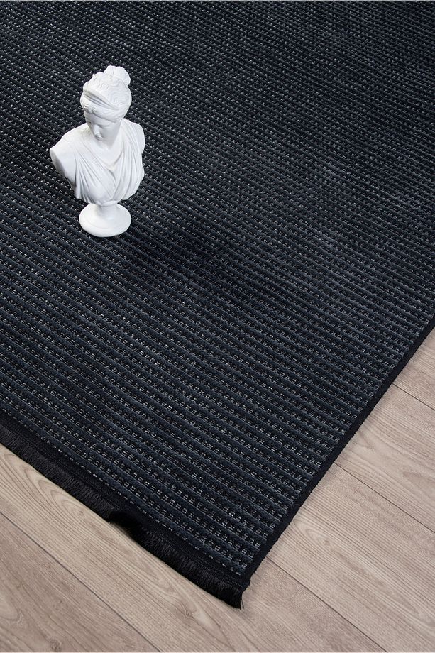 Antrasit Şönil Kilim Mutfak Hasır Sisal Yolluk Salon Oturma Çocuk Odası Dokuma Makine Halısı - 4