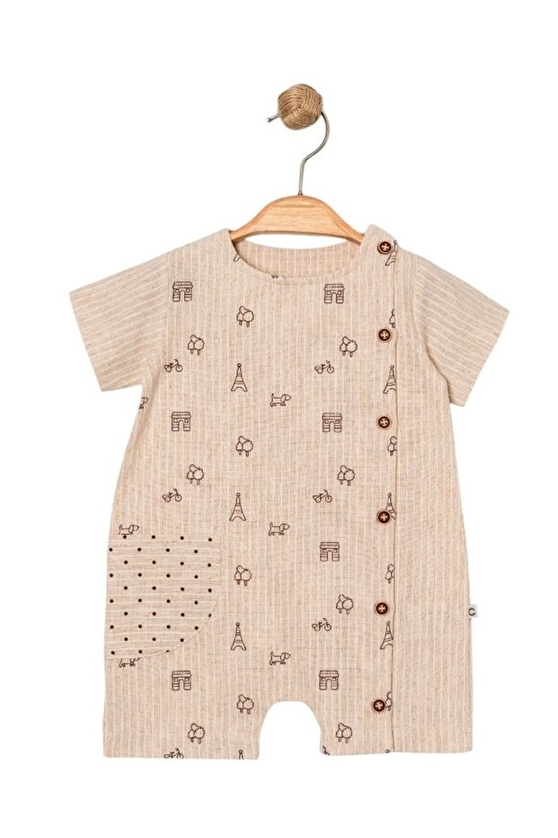 بذلة بأزرار خشبية جانبية مخططة - 1